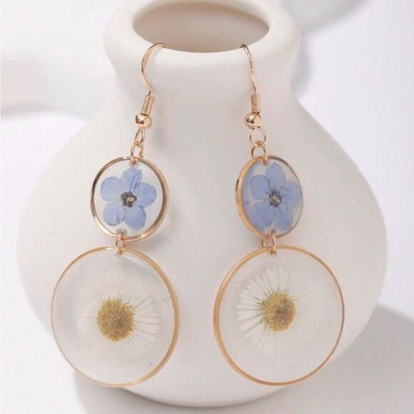 Bohemian flower earrings A291 - Picture 1 of 4